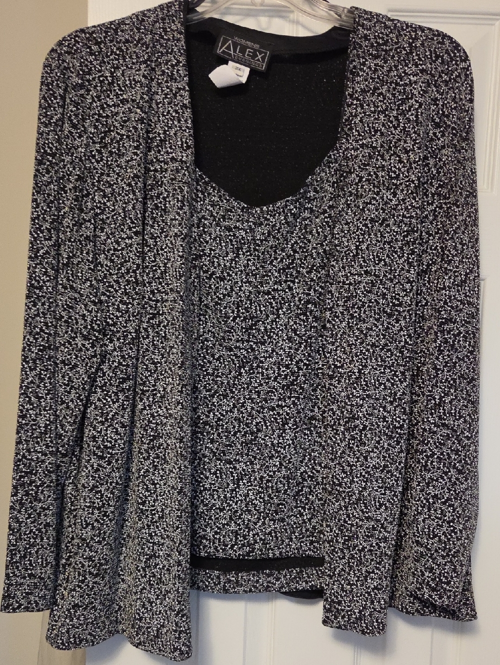 Alex Evenings Black Knit Two-Piece Set